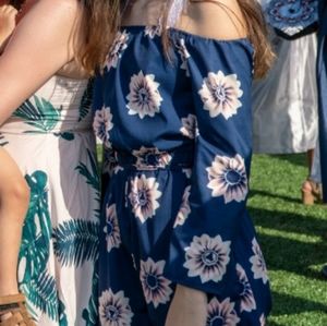 Blue Floral Romper